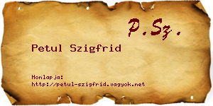 Petul Szigfrid névjegykártya